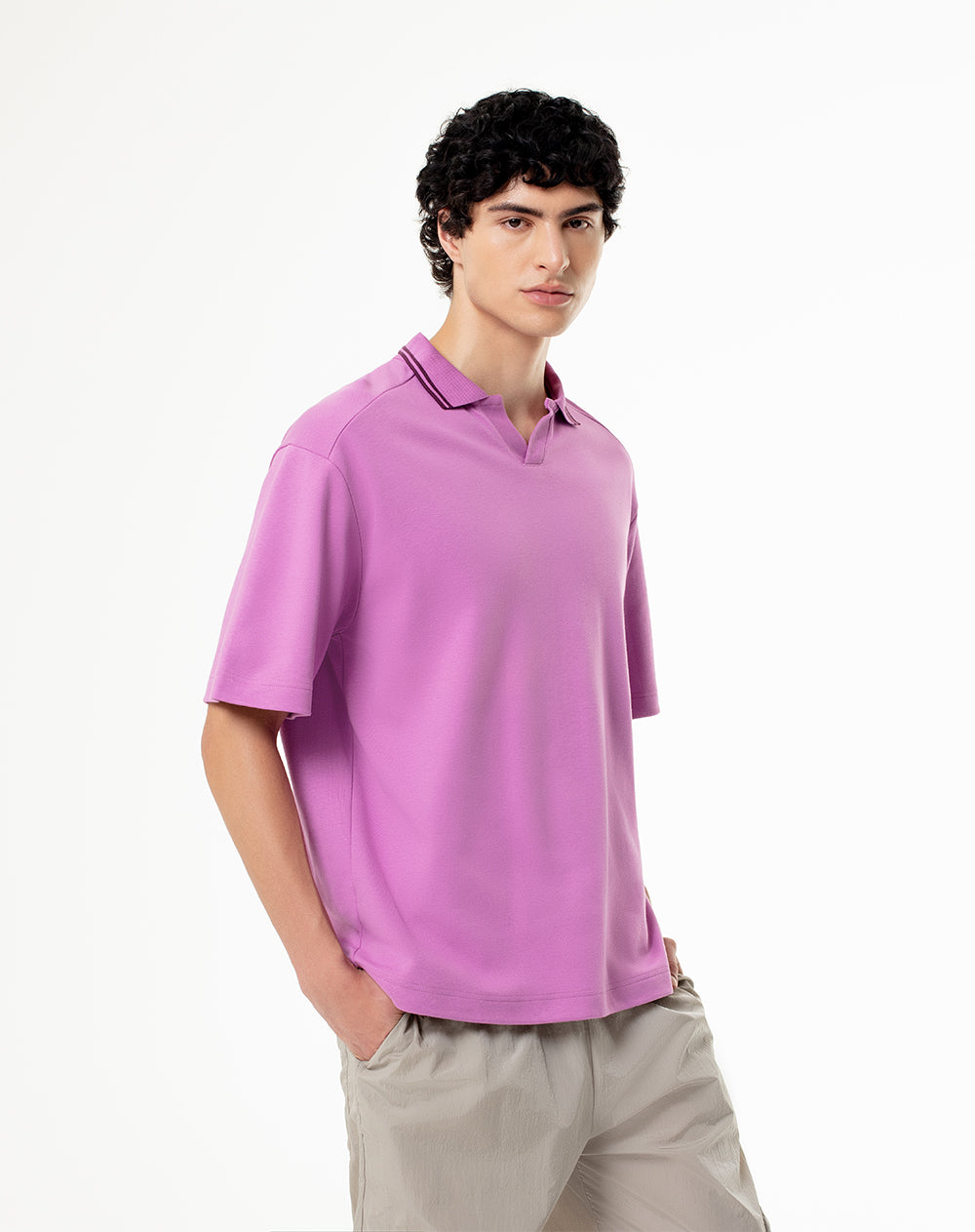 Camiseta fashion polo morada