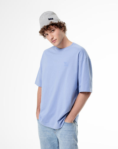 Camiseta oversized fit manga corta azul