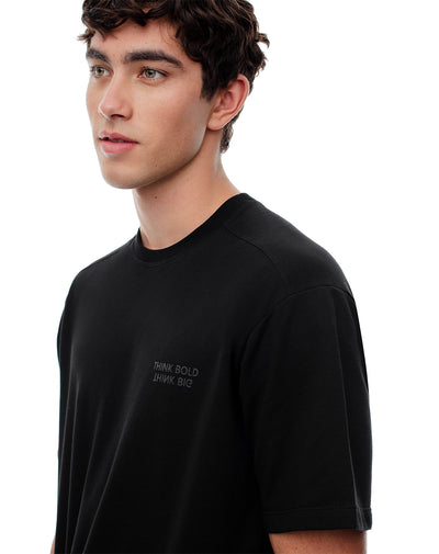 Camiseta oversized fit manga corta negra