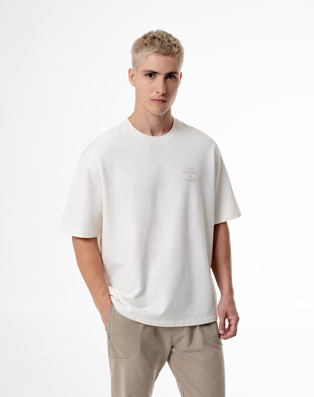 Camiseta Adis Adis oversized fit manga corta vainilla