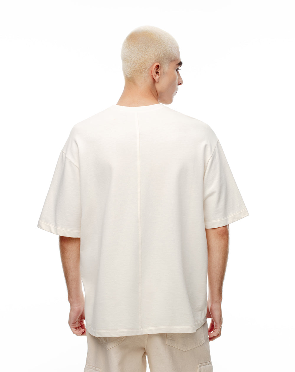 Camiseta oversized fit manga corta vainilla