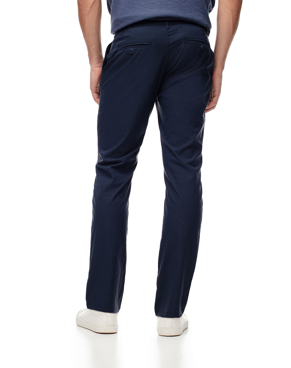 Pantalón regular fit tiro medio azul