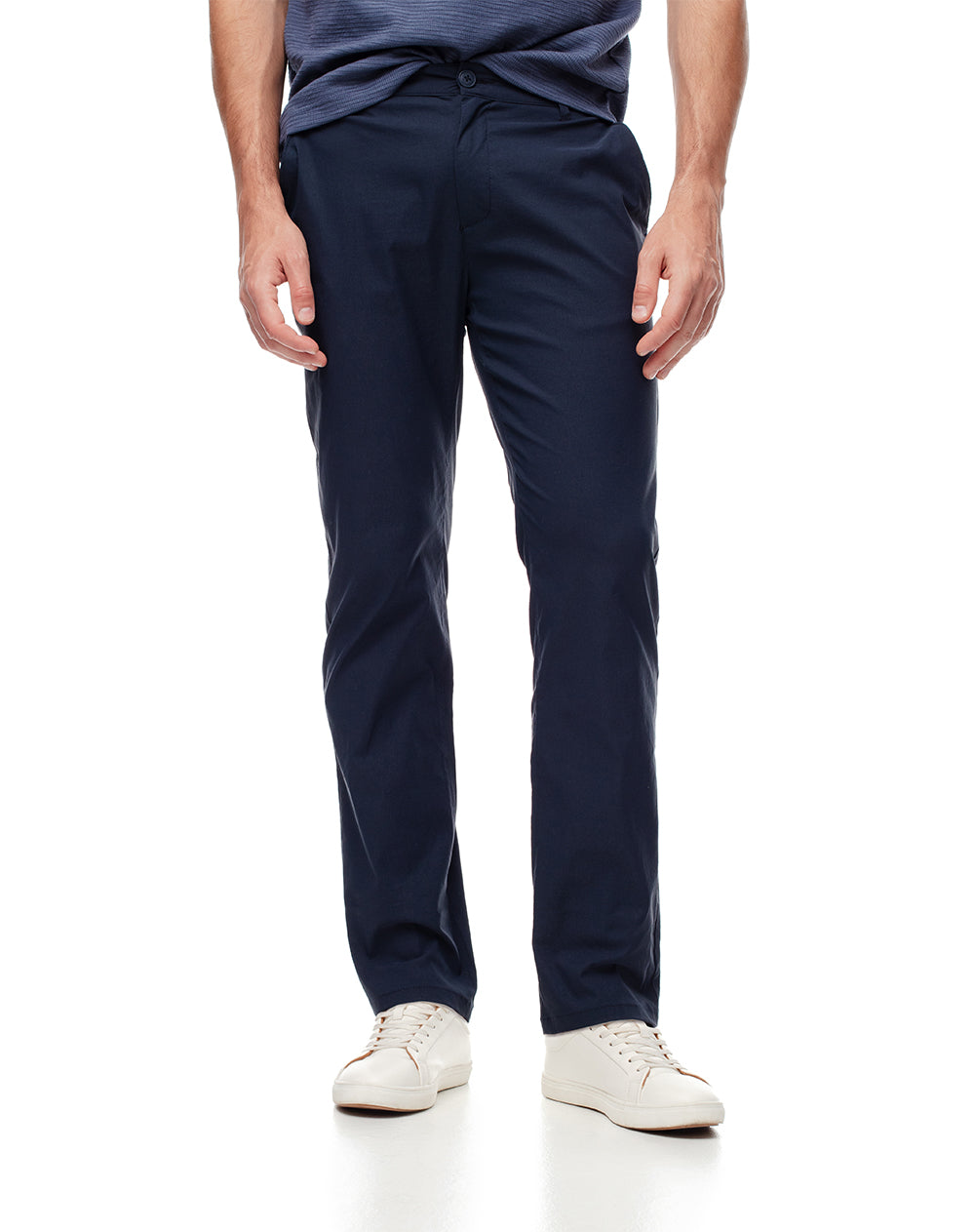 Pantalón regular fit tiro medio azul