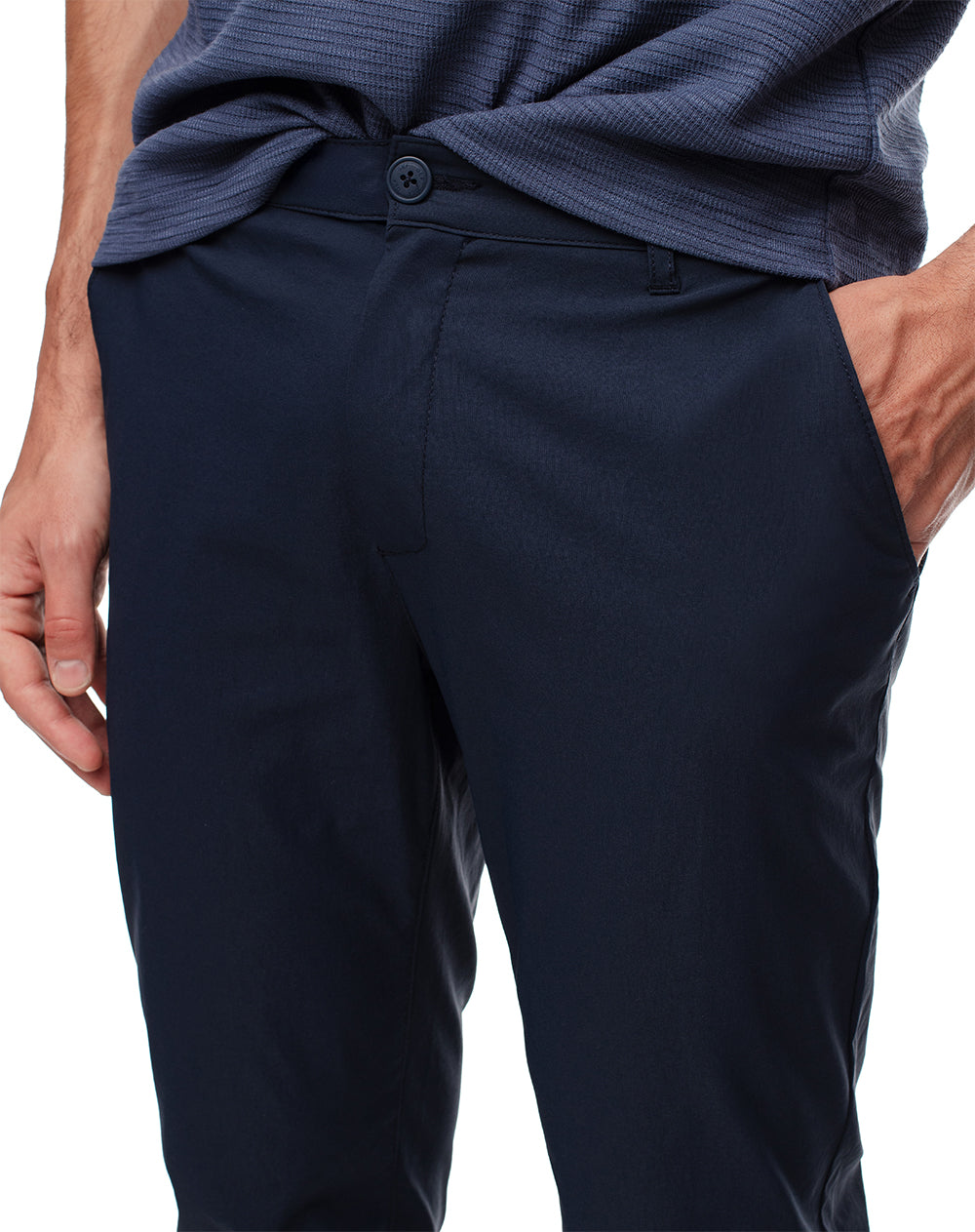 Pantalón regular fit tiro medio azul