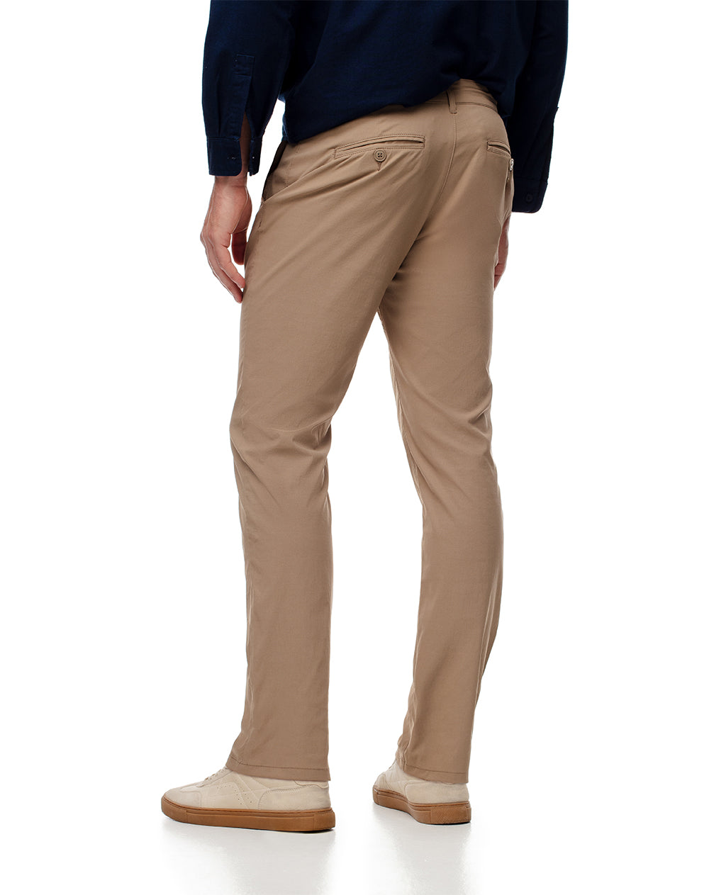 Pantalón regular fit tiro medio khaki