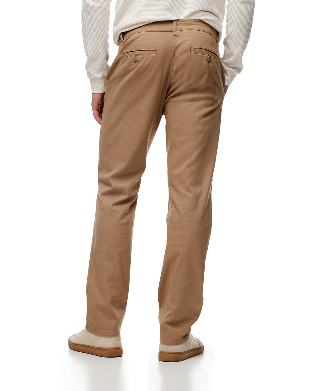 Pantalón slim fit tiro medio khaki