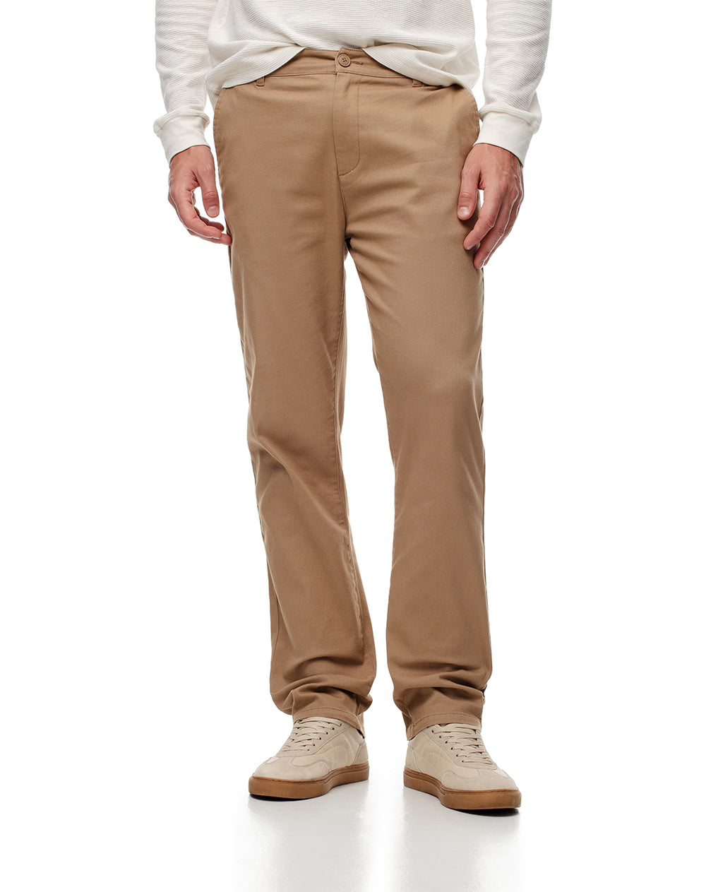 Pantalón slim fit tiro medio khaki