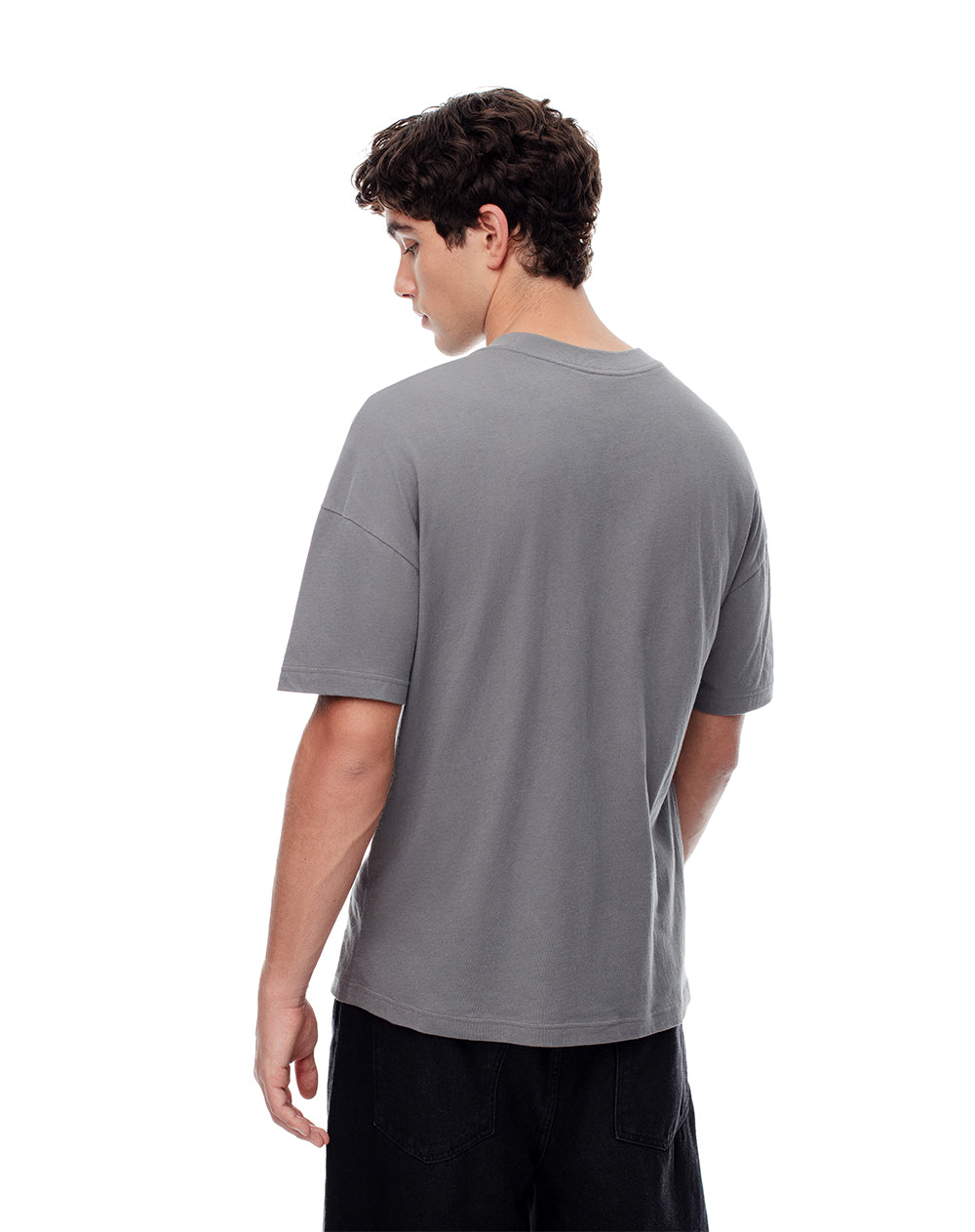 Camiseta regular fit manga corta gris