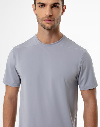 Camiseta regular fit manga corta gris