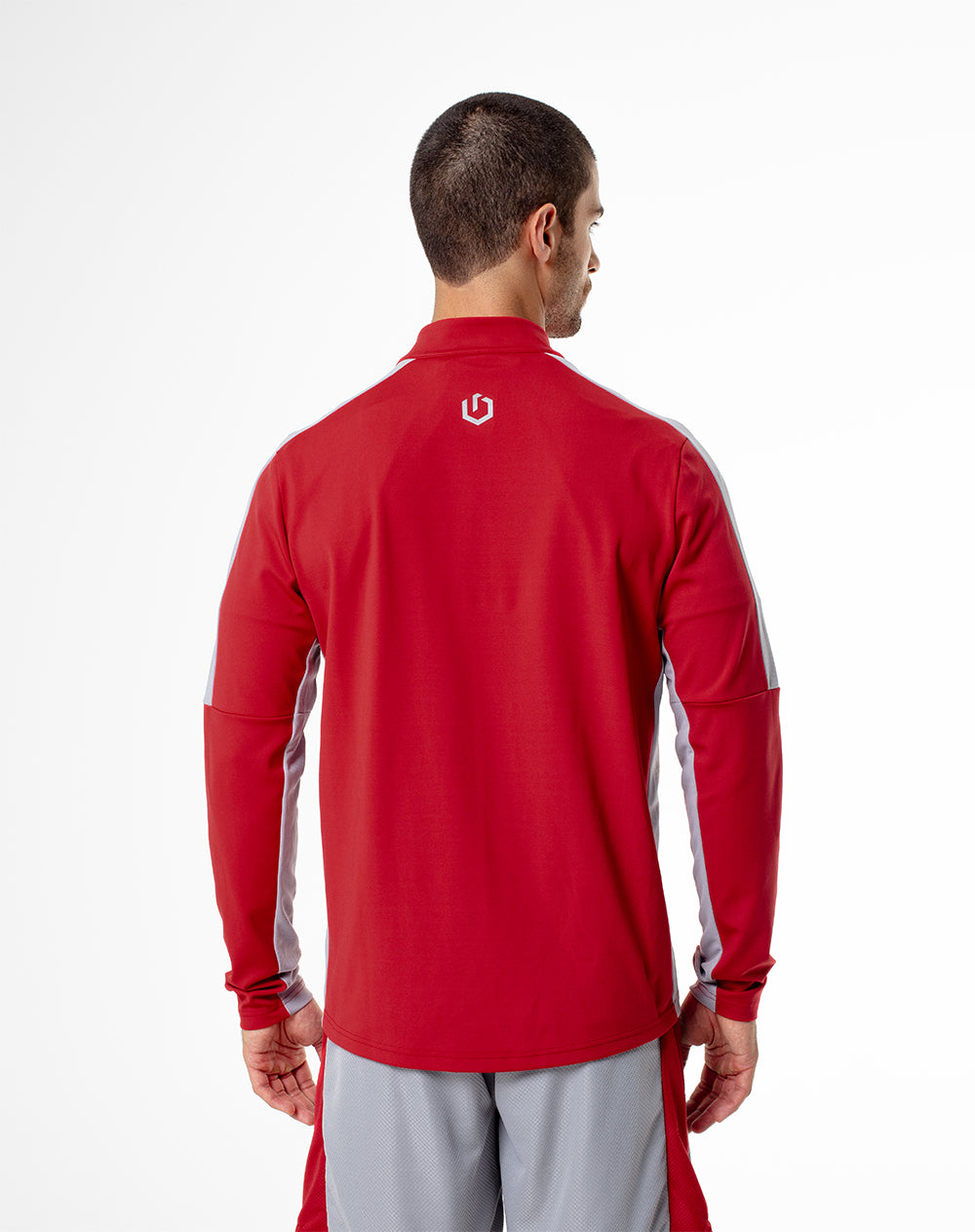 Chaqueta regular fit sin capucha rojo bloques