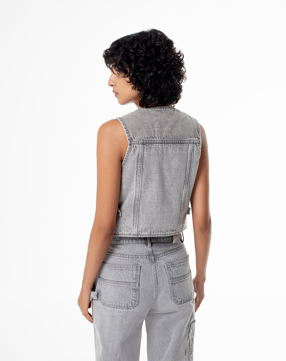 Chaleco sin capucha denim gris