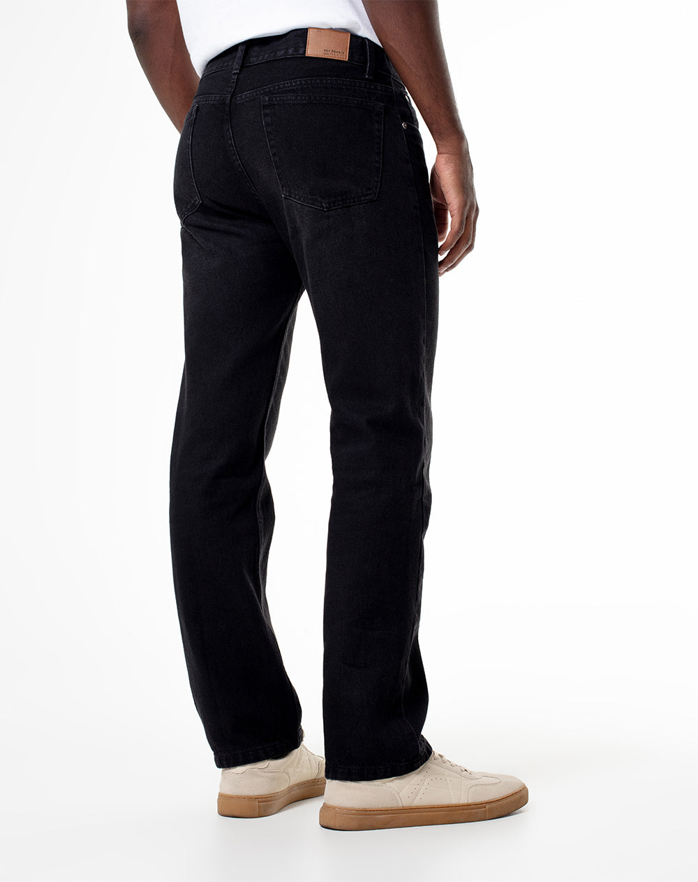 Jean Aokoa Aokoa regular fit tiro medio denim negro