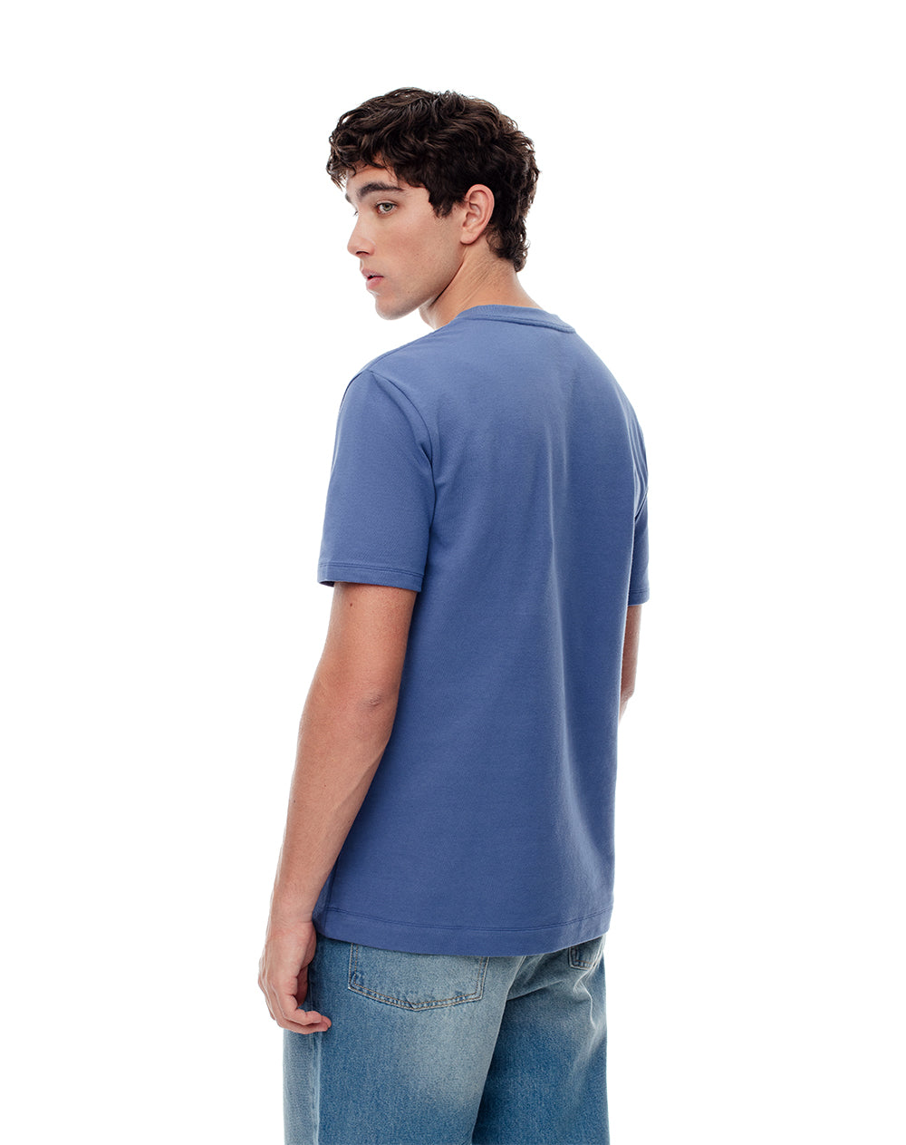 Camiseta oversized fit manga corta azul