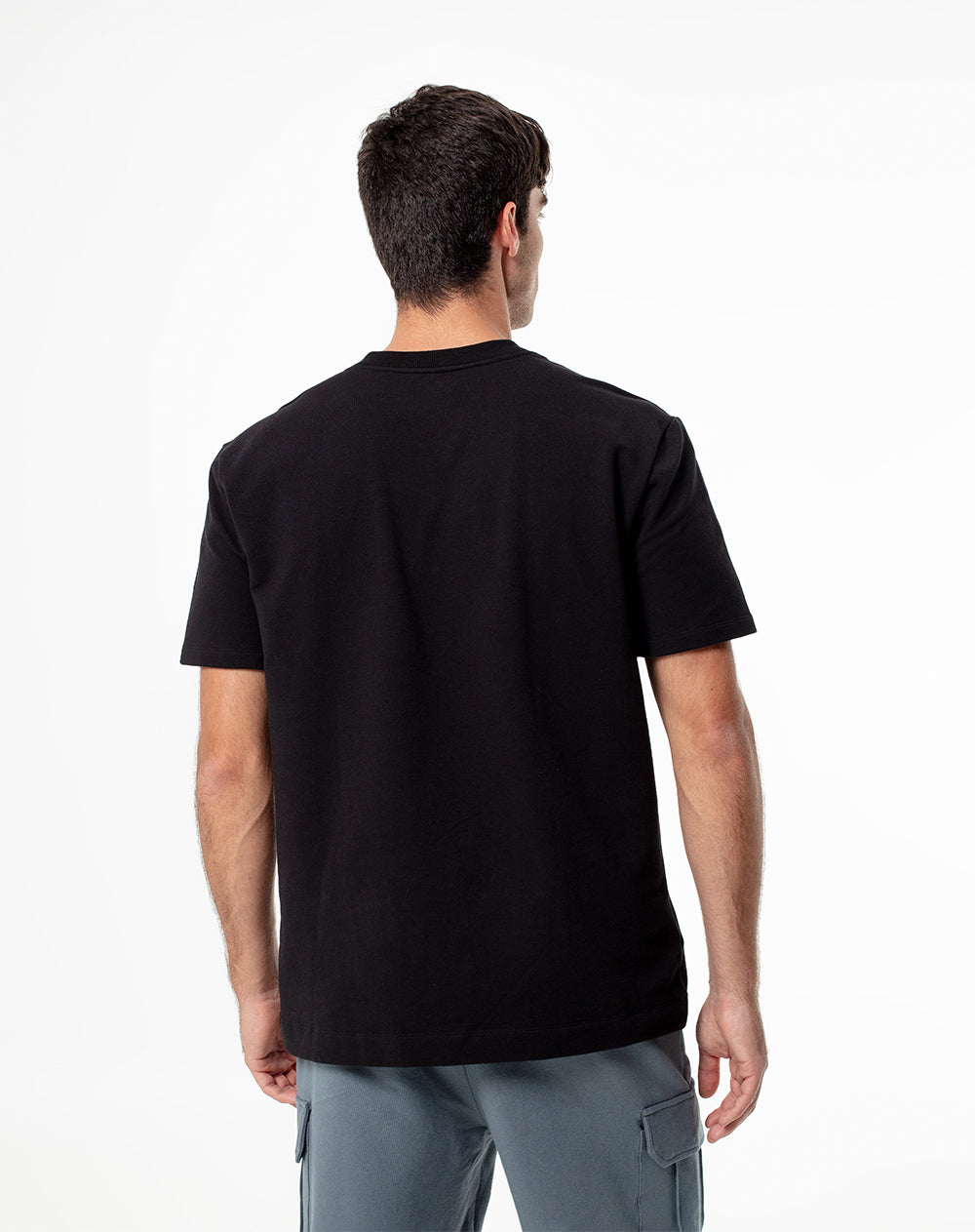 Camiseta oversized fit manga corta negra