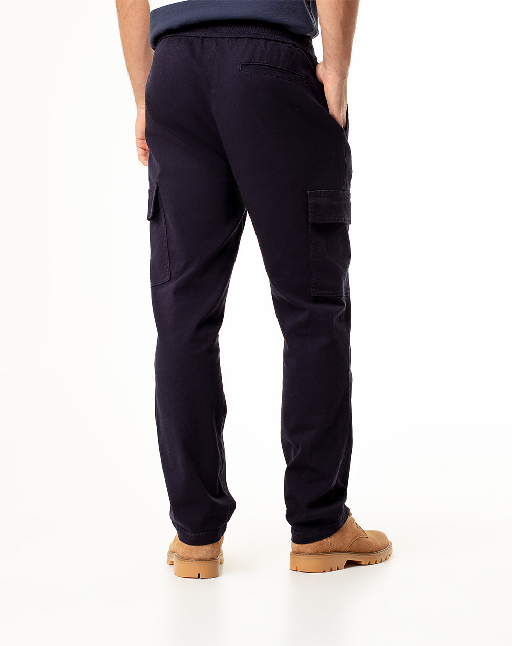 Pantalón regular fit tiro medio azul