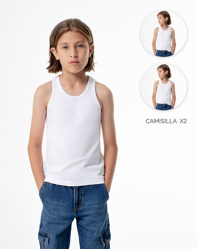 2 camisetas Cadiz slim fit blanca