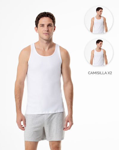 2 camisetas slim fit blanca