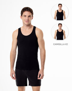 2 camisetas slim fit negra