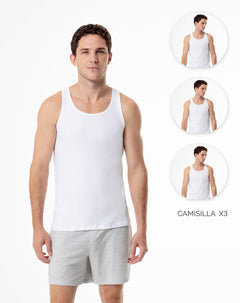 3 camisetas slim fit blanca