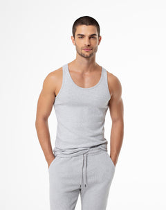 Camiseta slim fit gris jaspeada