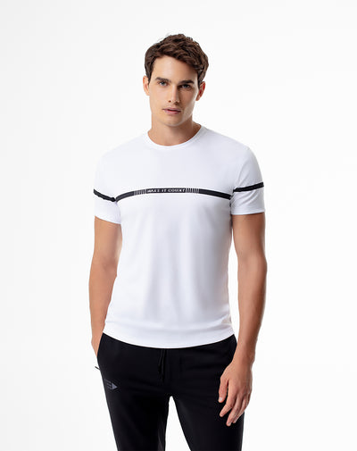 Camiseta slim fit manga corta blanca