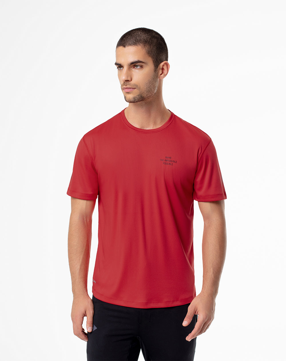 Camiseta slim fit manga corta roja