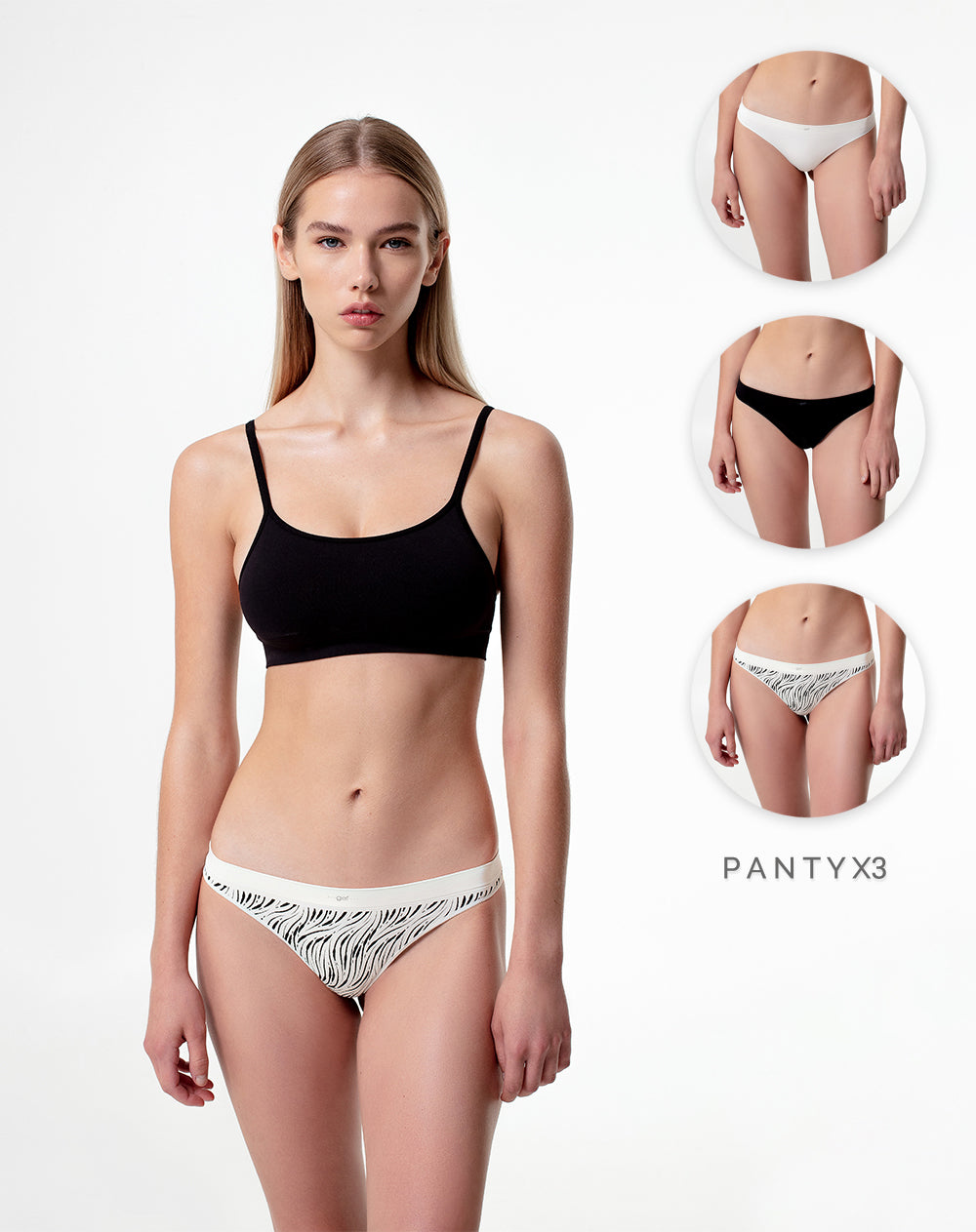 3 pantys Dax brasilero en seamless tiro medio surtido