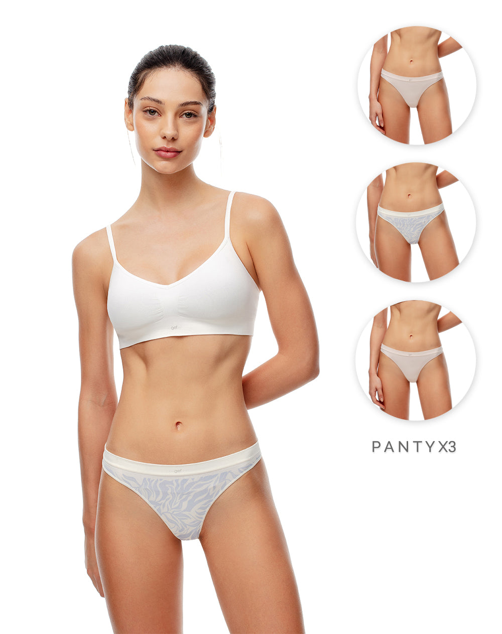 3 pantys Dax brasilero en seamless tiro medio surtido