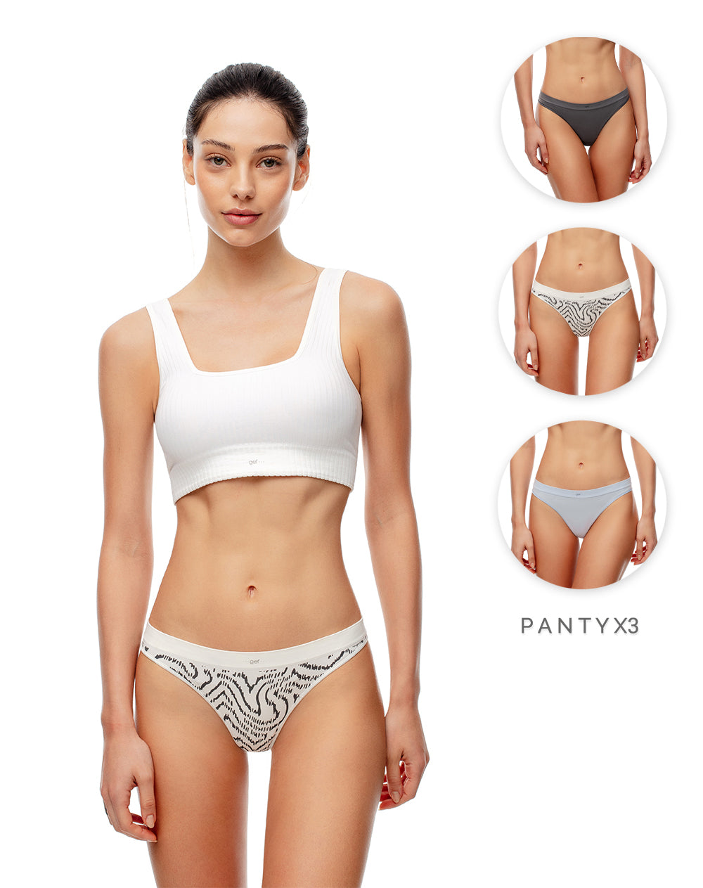 3 pantys Dax brasilero en seamless tiro medio surtido