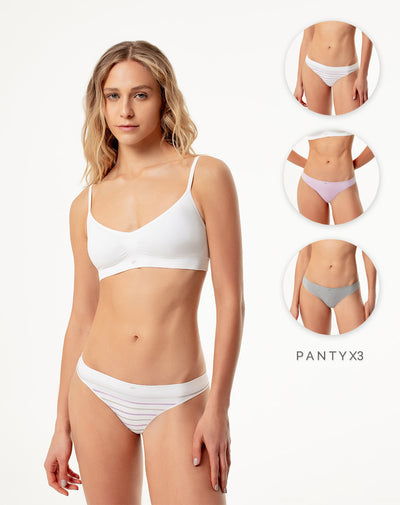 3 pantys brasilero en seamless tiro medio surtido