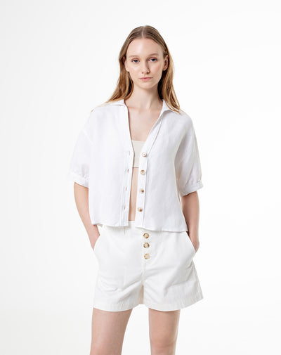 Bermuda regular fit blanca