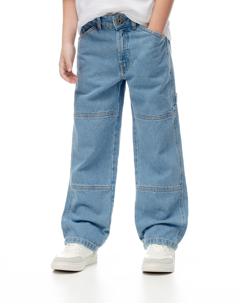 Jean baggy fit tiro medio indigo