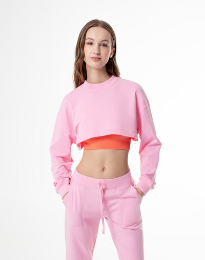 Buzo relaxed fit rosado