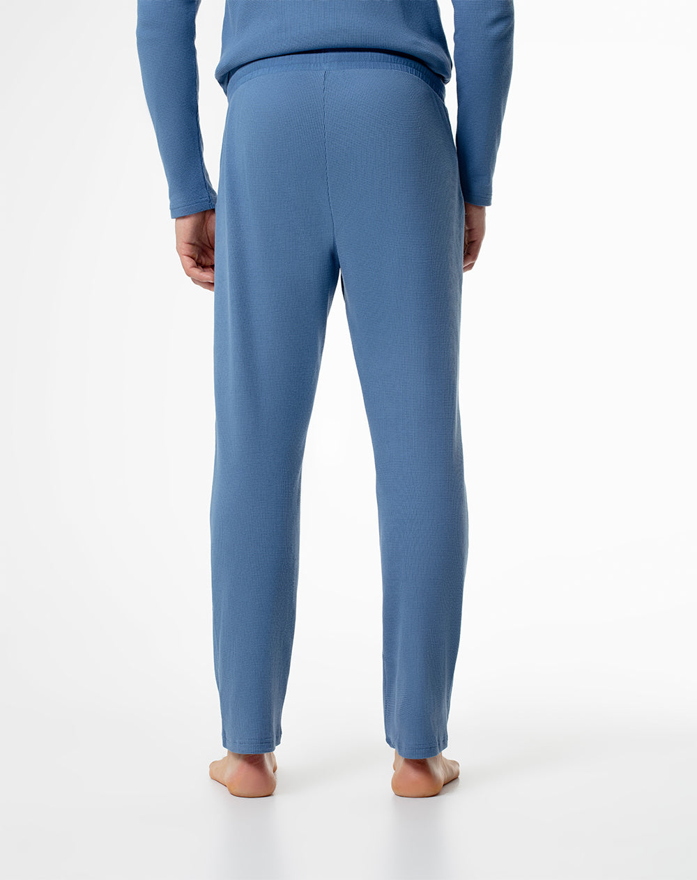Pantalón regular fit tiro alto azul