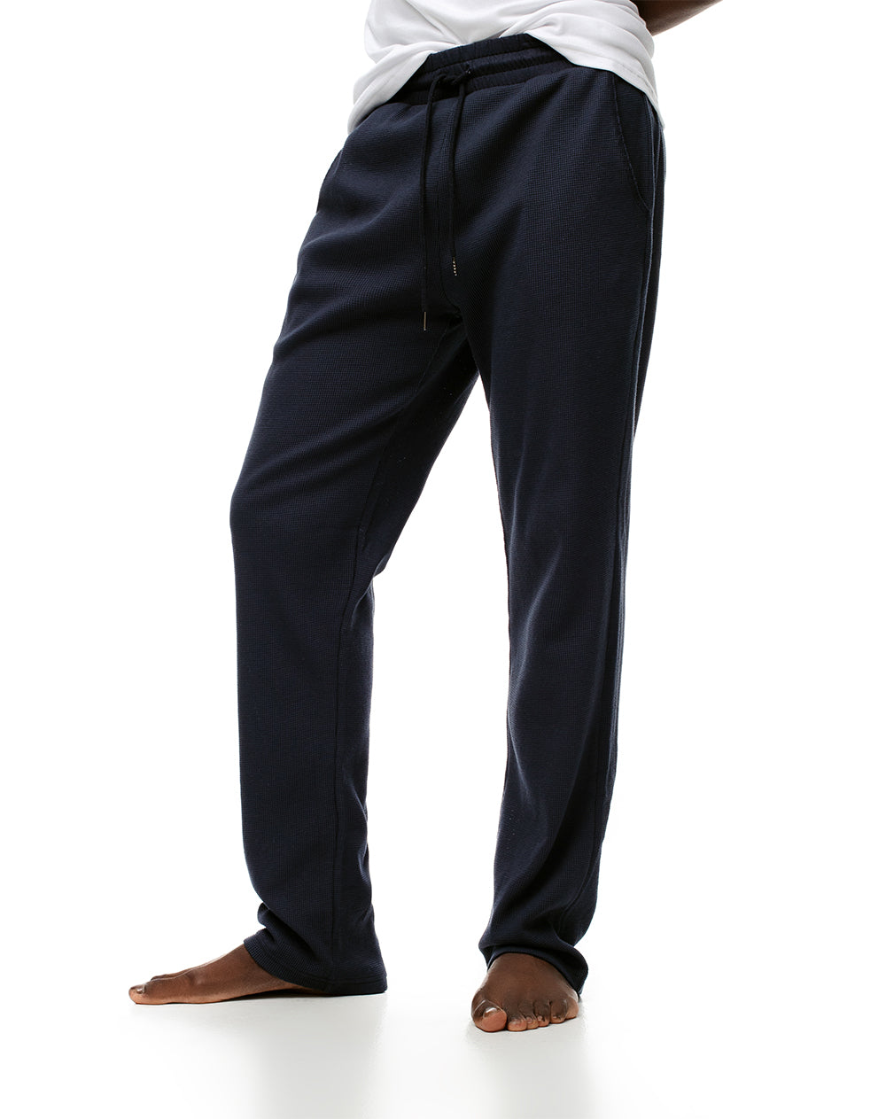 Pantalón regular fit tiro alto azul