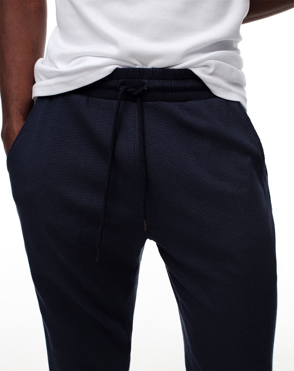 Pantalón regular fit tiro alto azul