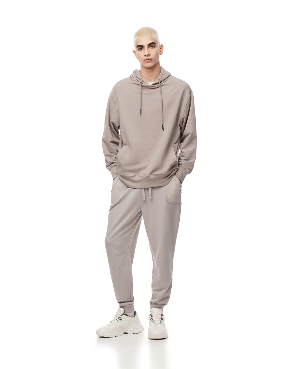 Jogger relaxed fit tiro medio cafe