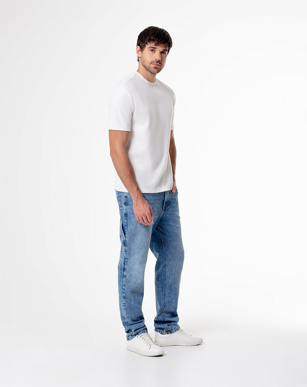 Jean regular fit tiro medio indigo