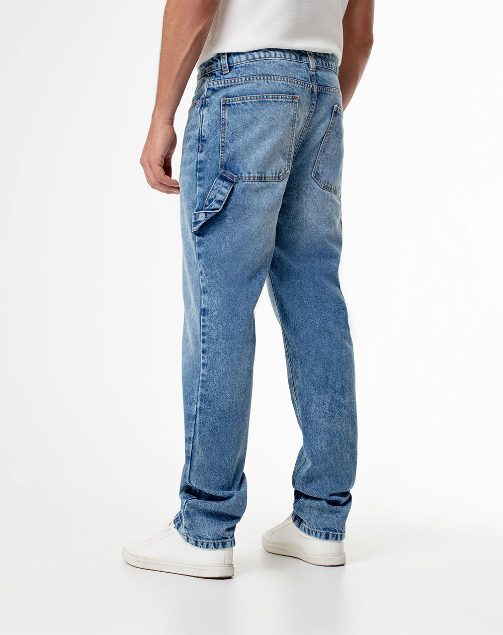 Jean regular fit tiro medio indigo