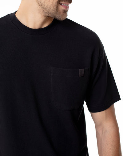 Camiseta oversized fit manga corta negra