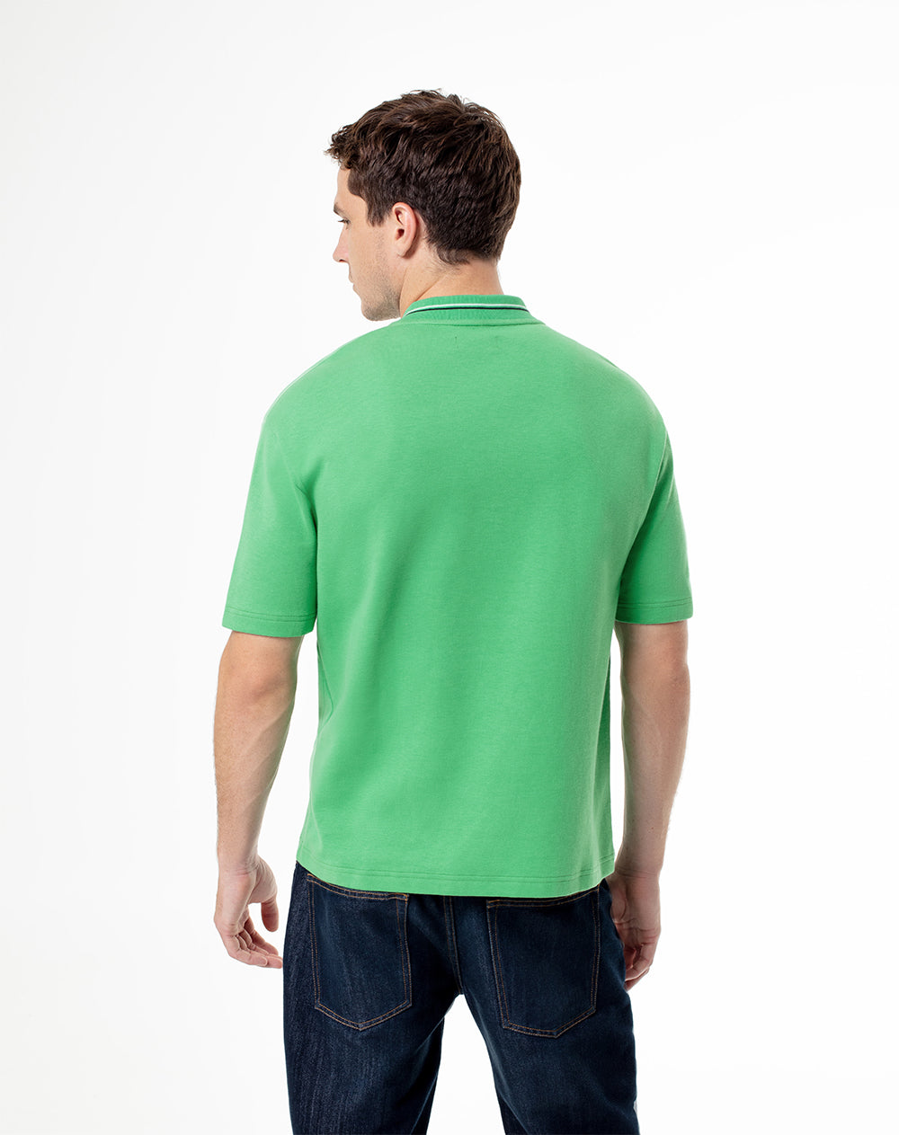 Polo regular fit verde con bloques