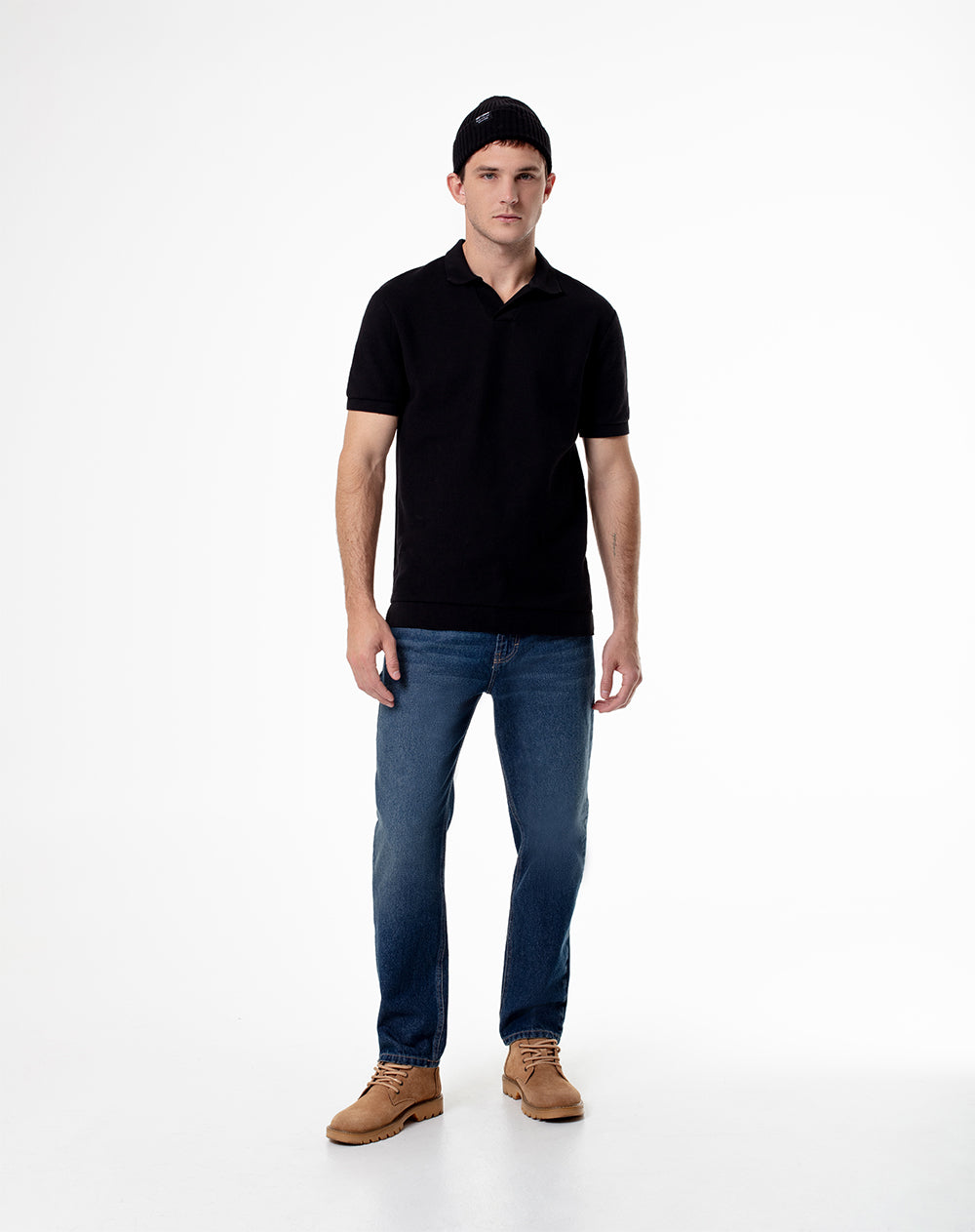 Jean regular fit tiro medio indigo oscuro