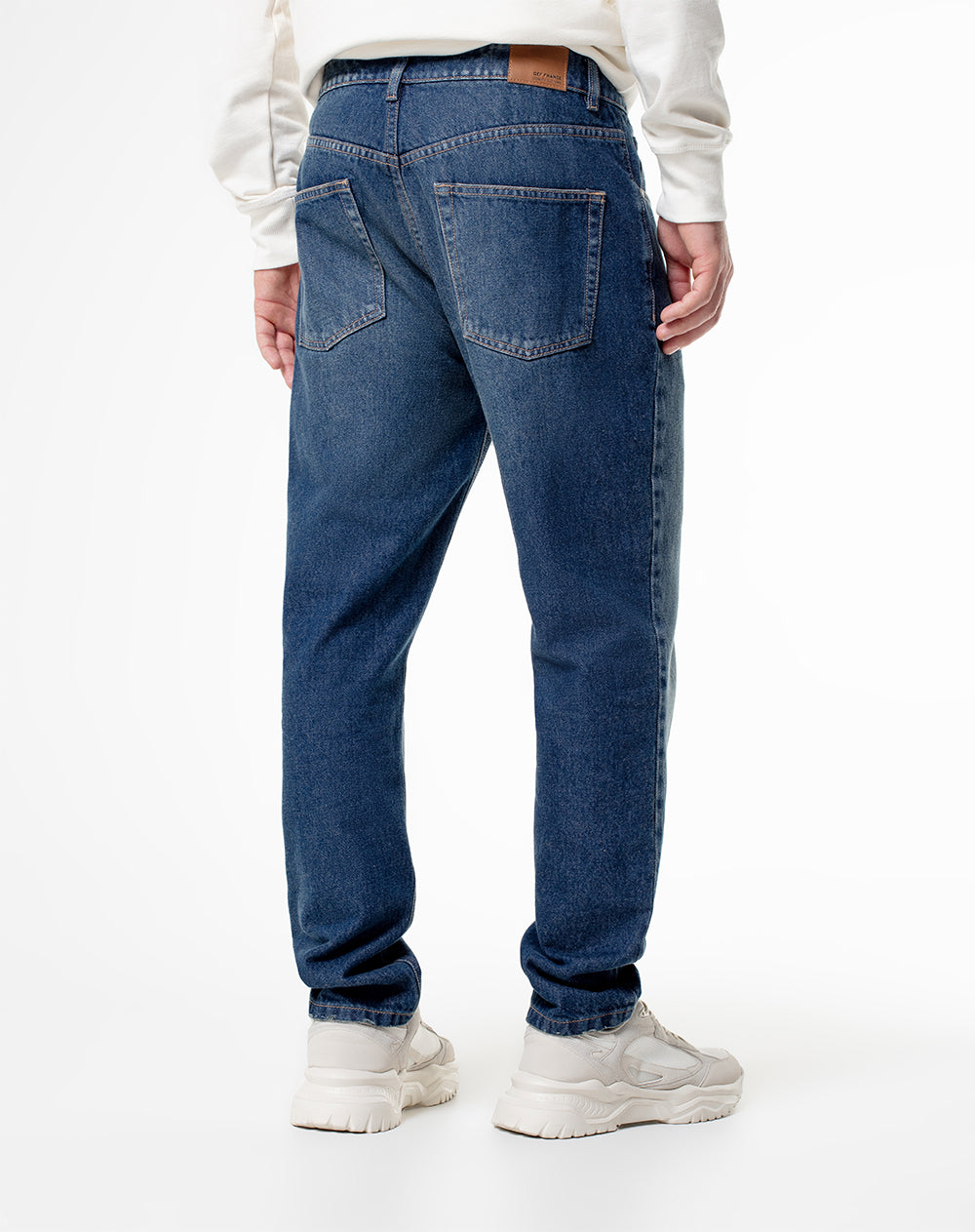 Jean regular fit tiro medio indigo oscuro