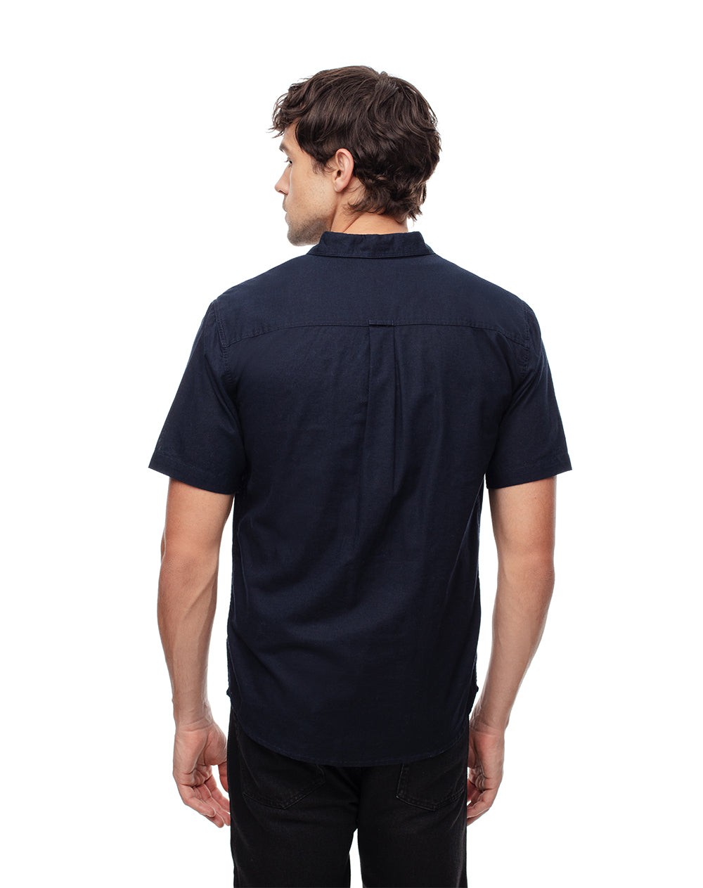 Camisa regular fit manga corta azul