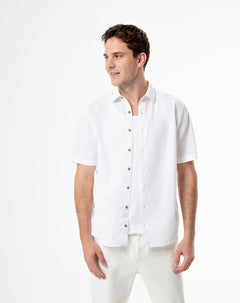 Camisa regular fit manga corta blanca