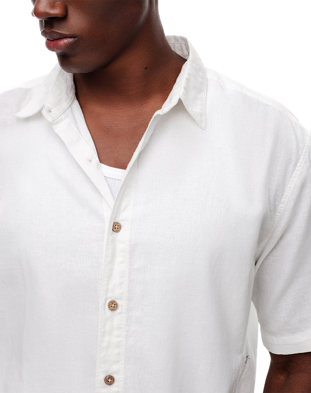 Camisa regular manga corta blanca