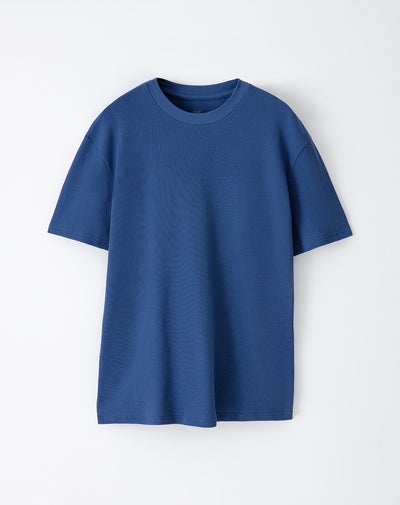 Camiseta oversized fit manga corta azul