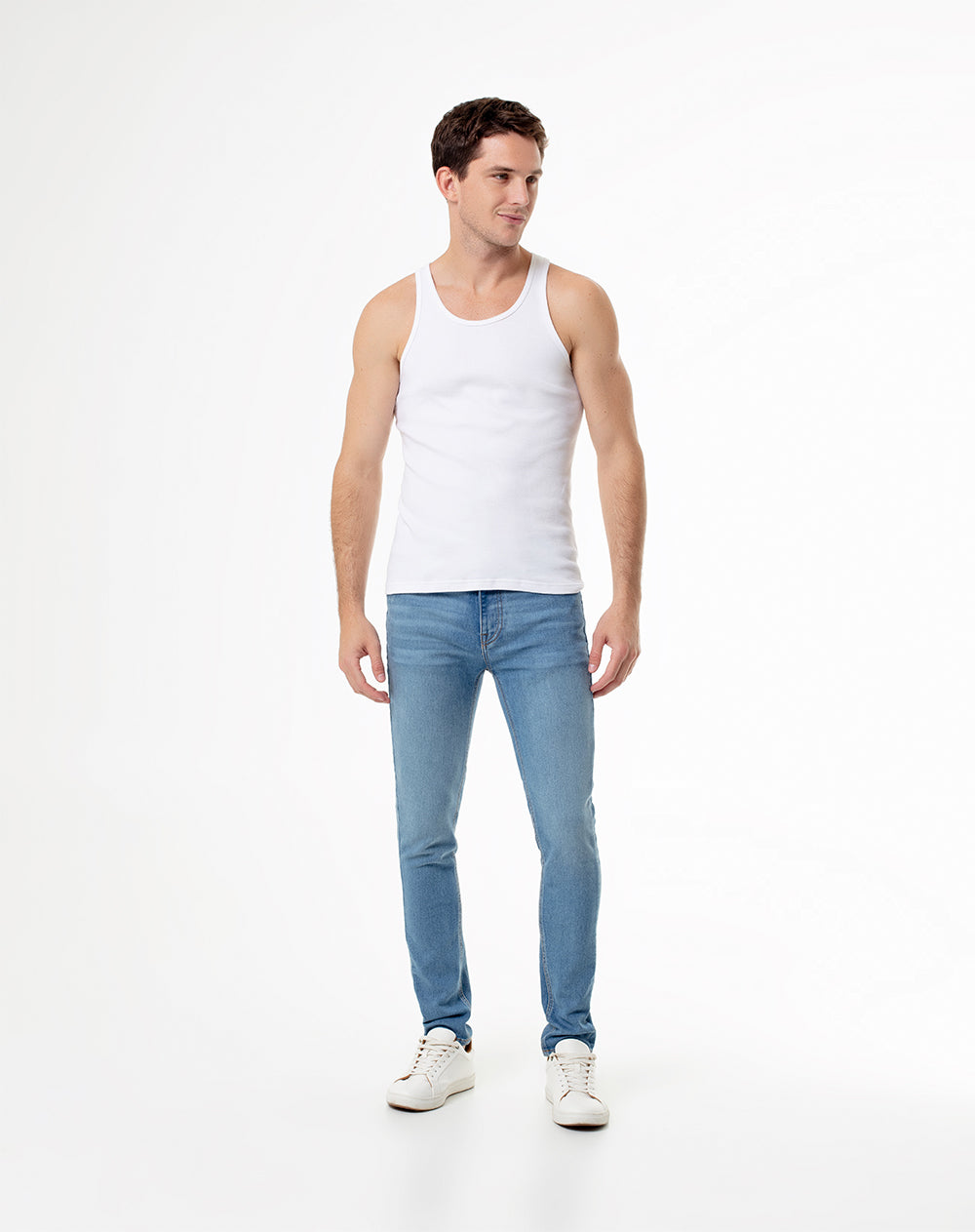 Jean skinny fit tiro medio indigo