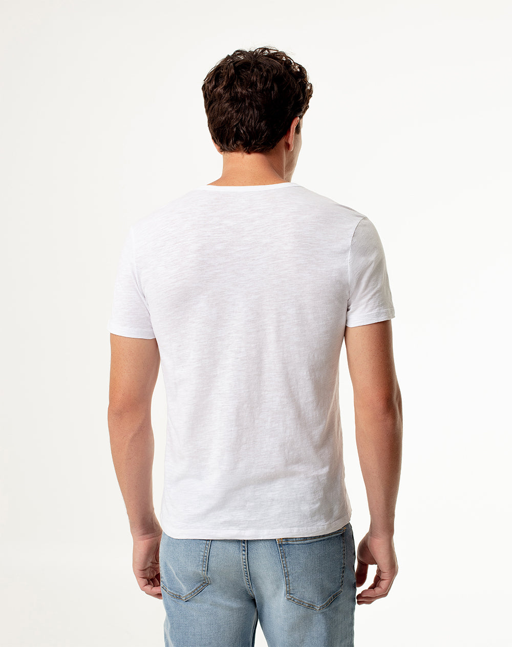 Camiseta slim fit manga corta blanca