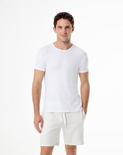 Camiseta slim fit manga corta blanca